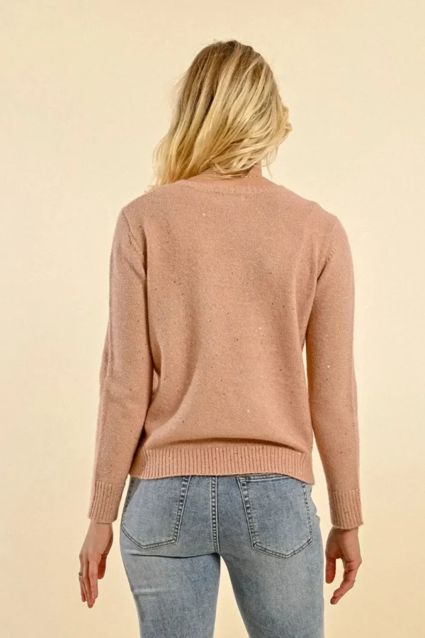 Shimmering Mesh Sweater - Pink