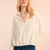 Short Puffy Blouse - Cream