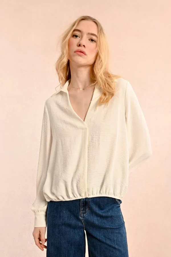 Short Puffy Blouse - Cream