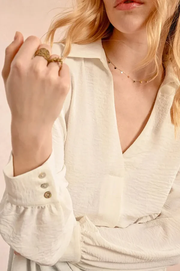 Short Puffy Blouse - Cream