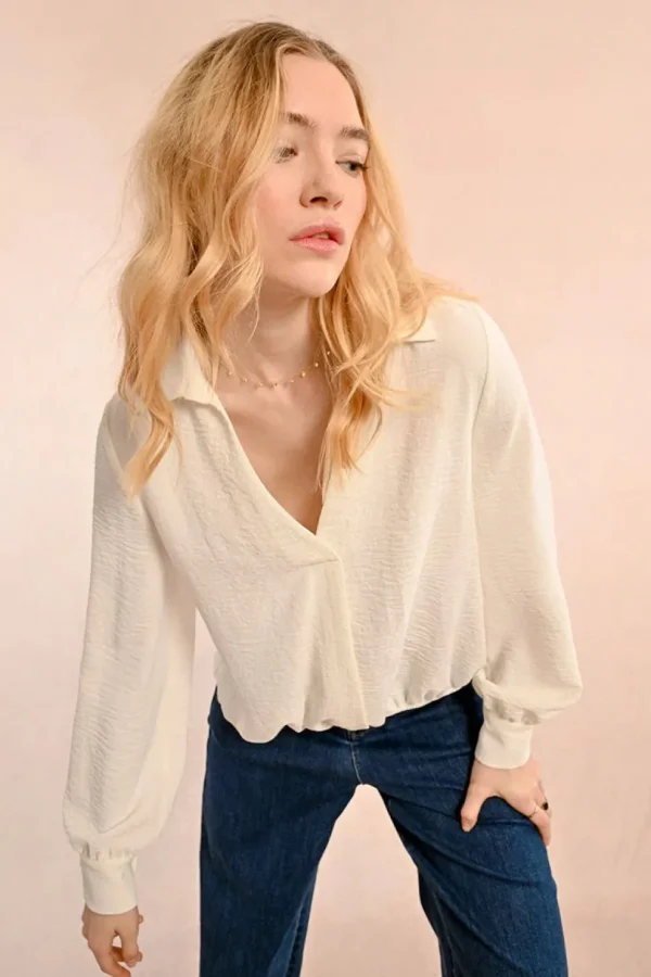 Short Puffy Blouse - Cream