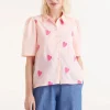 Short Sleeve Heart Print Shirt