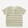 Short Sleeve Multi Stripe Henley Tee