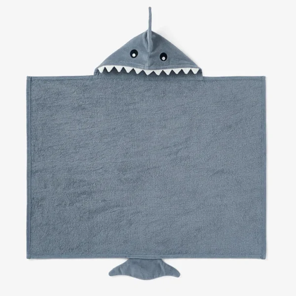 Slate Baby Shark Hooded Bath Wrap