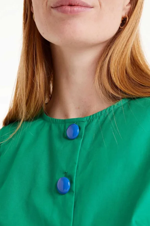 Sleeveless Button-Front Top