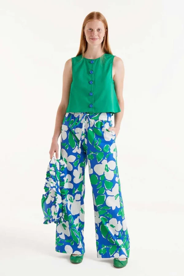 Sleeveless Button-Front Top