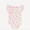 Sleeveless Triple Ruffle Bodysuit - Rio Red Cherry
