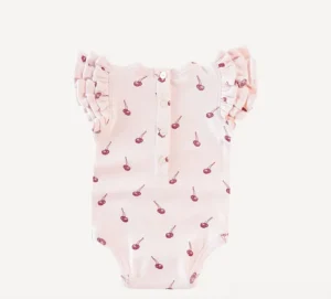 Sleeveless Triple Ruffle Bodysuit - Rio Red Cherry