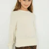 Smocked Detailed Knit Top - Cream