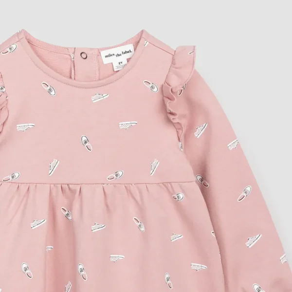 Sneaker Print on Rose Terry Dress