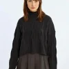Soft Knit Cable Sweater - Black