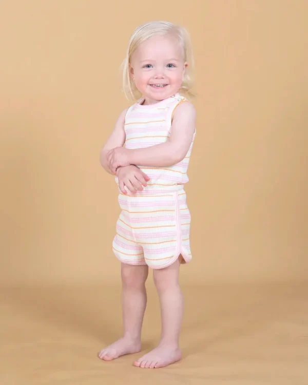 Sorbet Stripe Retro Rib Romper