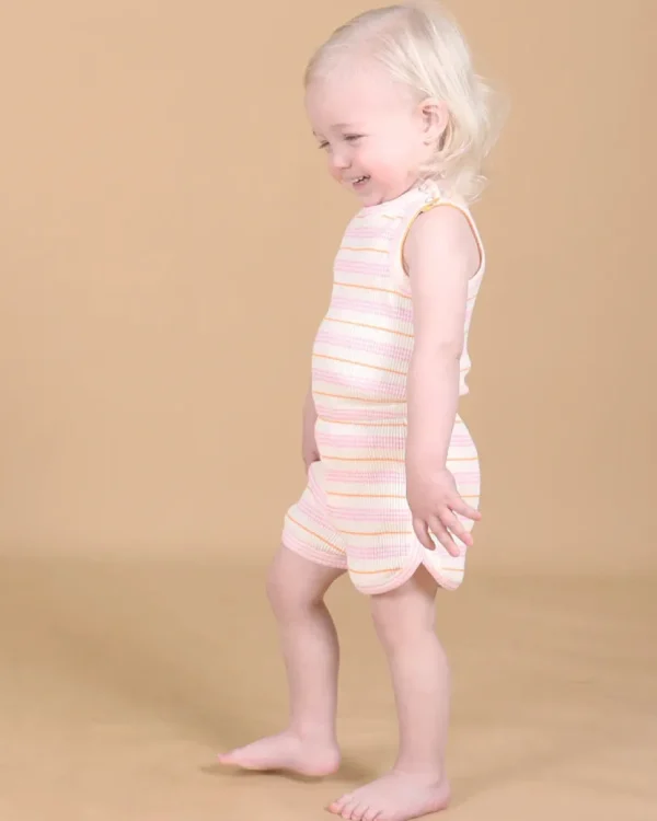 Sorbet Stripe Retro Rib Romper