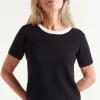 S/S Contrast Sweater - Black