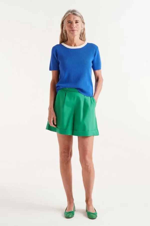 S/S Contrast Sweater - Blue