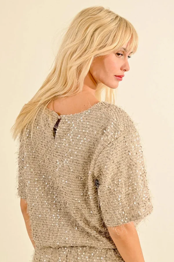 S/S Sequined Top