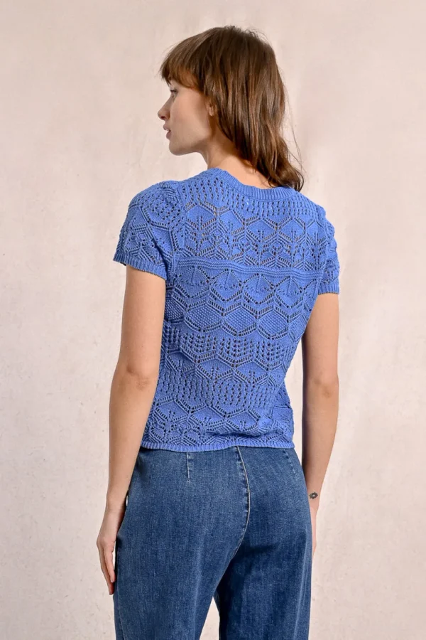 S/S Textured Sweater - Blue