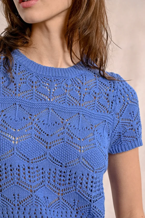 S/S Textured Sweater - Blue