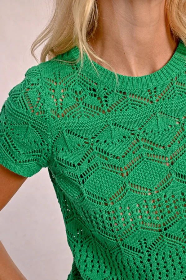 S/S Textured Sweater - Green
