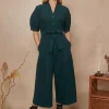 Stella Needlecord Deep Teal Jumpsuit