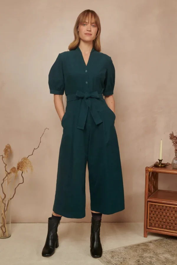 Stella Needlecord Deep Teal Jumpsuit