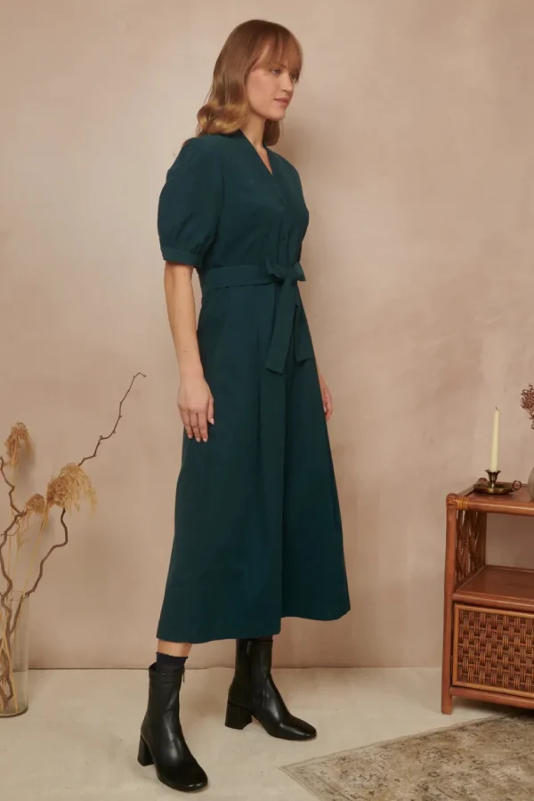 Stella Needlecord Deep Teal Jumpsuit