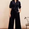 Stella Needlecord Navy Black Jumpsuit