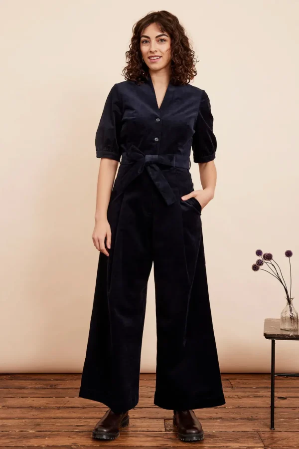 Stella Needlecord Navy Black Jumpsuit