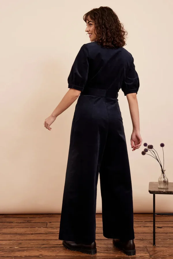 Stella Needlecord Navy Black Jumpsuit