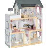 3-Story Wooden Doll House Set W/Elevator, Balcony & Stairs