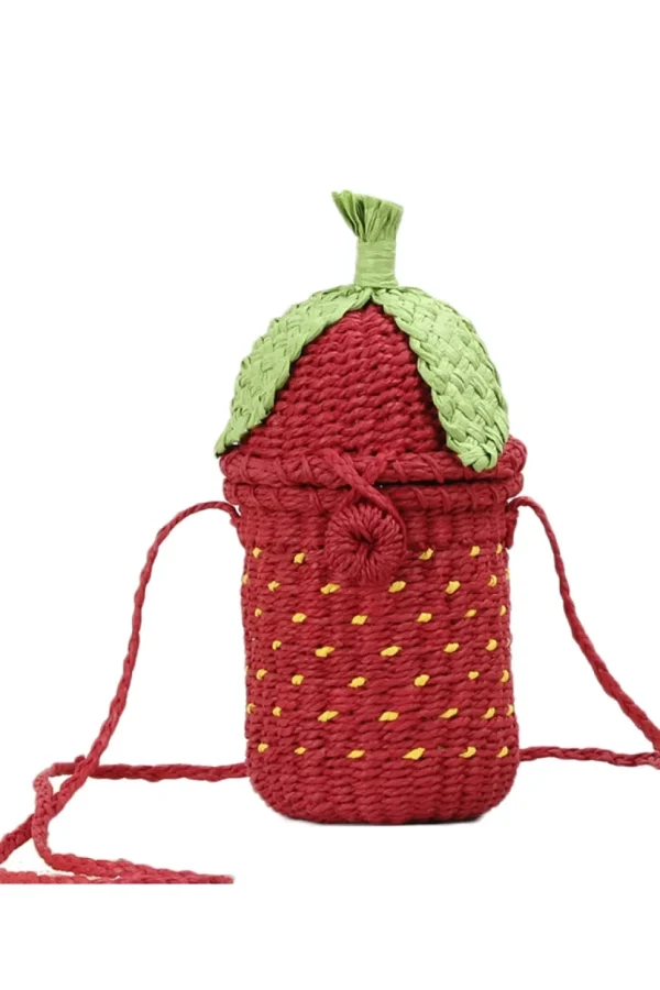 Strawberry Straw Crossbody Bag