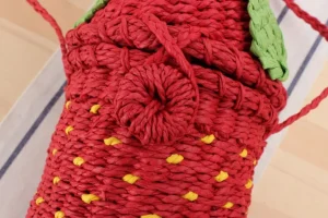 Strawberry Straw Crossbody Bag