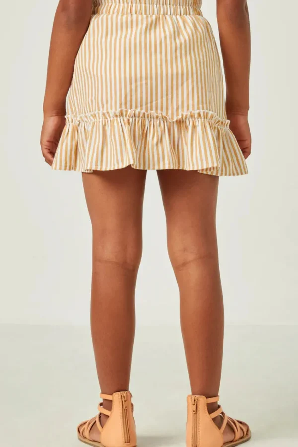 Striped Asymmetric Ruffle Skirt
