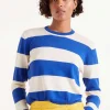 Striped Long Sleeve Sweater - Blue