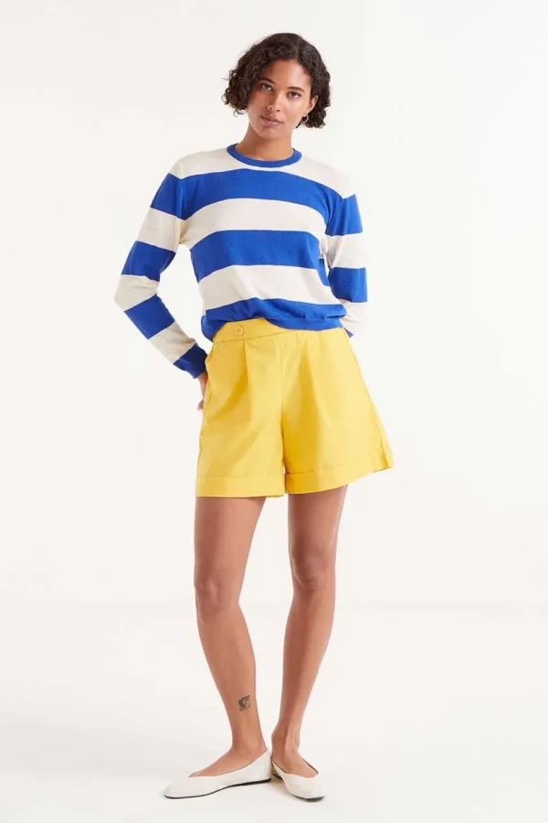 Striped Long Sleeve Sweater - Blue