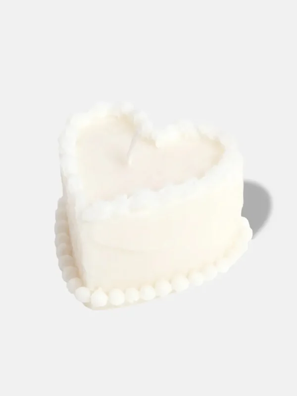 Sweetie 3D Candle Heart Cake - White