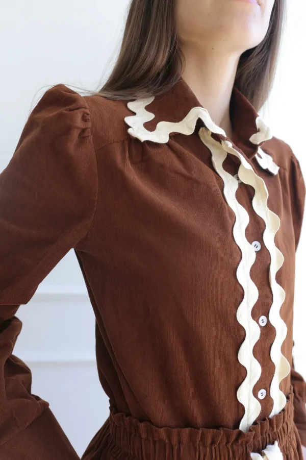 Tanya Top - Baby Cord in Ginger
