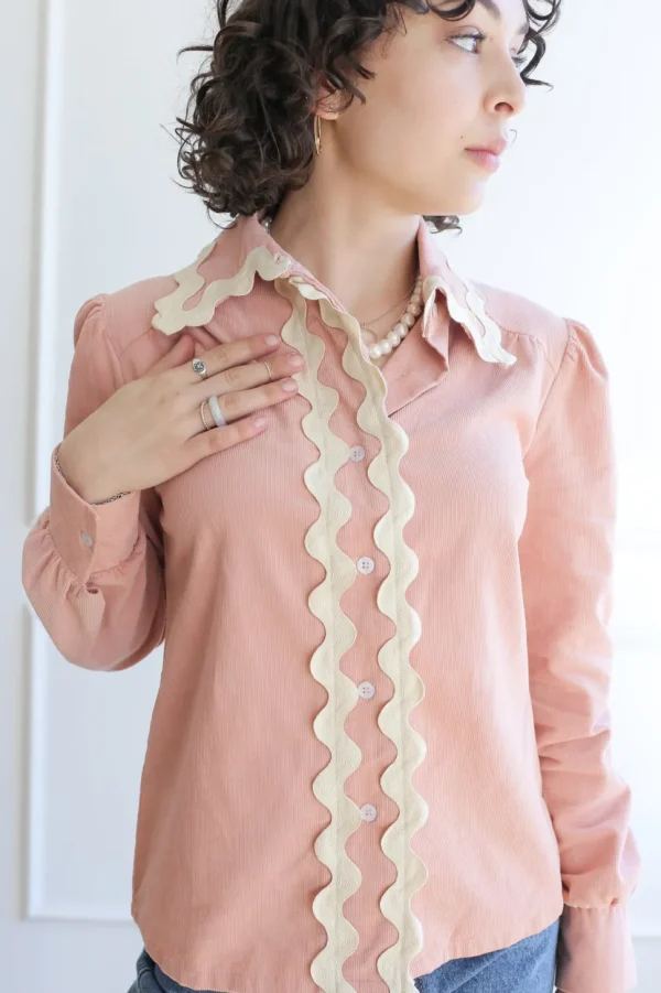Tanya Top - Baby Cord in Petal