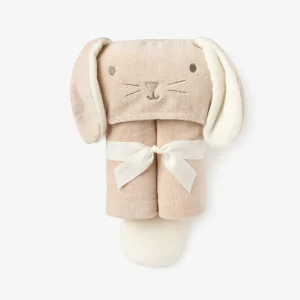 Taupe Bunny Hooded Baby Bath Wrap