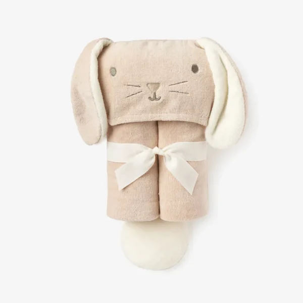 Taupe Bunny Hooded Baby Bath Wrap