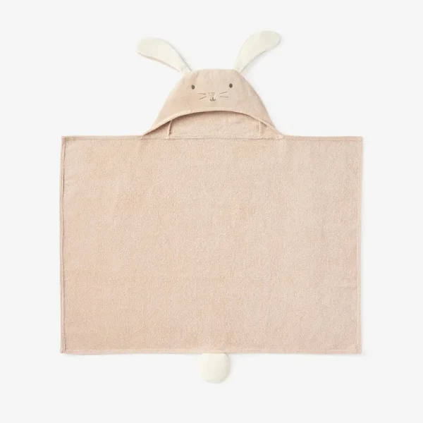 Taupe Bunny Hooded Baby Bath Wrap