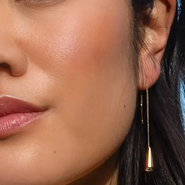 Teardrop Threader Earring - 18K Gold Plated