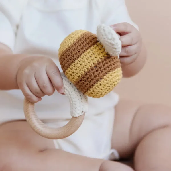 Teether Bee Cotton Crochet Rattle