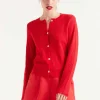 Textured Cardigan - Red
