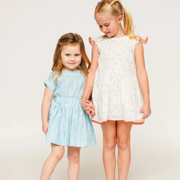 The Bow Back Dress - Linen Stripe