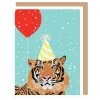 Tiger + Red Balloon Birthday Card