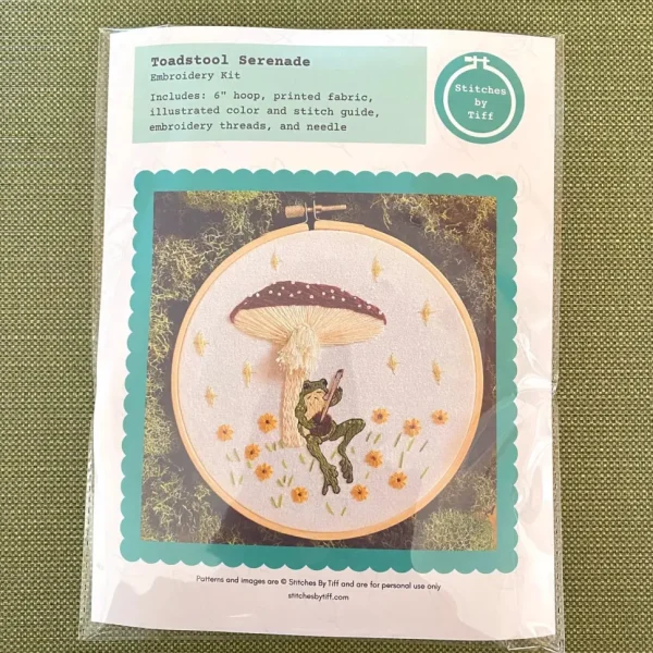 Toadstool Serenade Frog & Mushroom Craft Diy Embroidery Kit