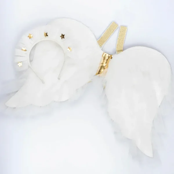 Tulle Ruffle Angel Wings & Headband