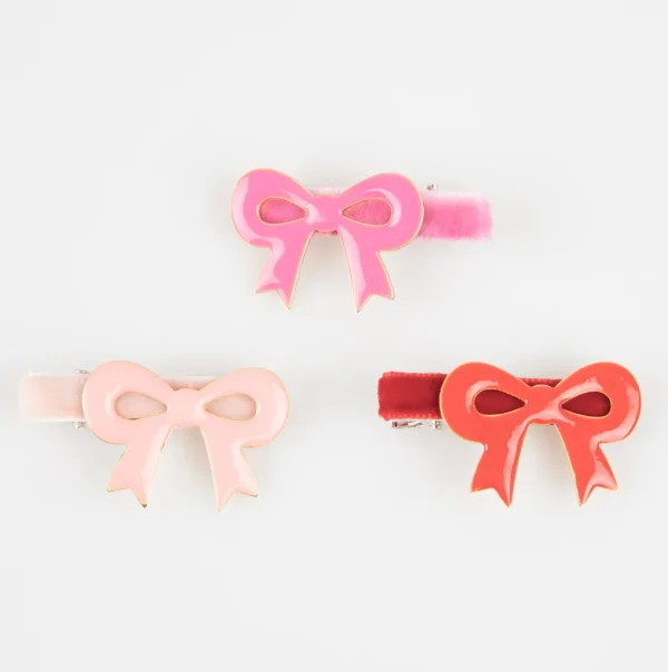 Valentine's Bow Hair Clips (x6)