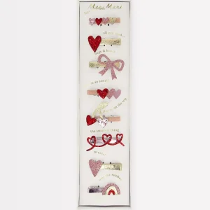 Valentine's Hair Clips (x 8)